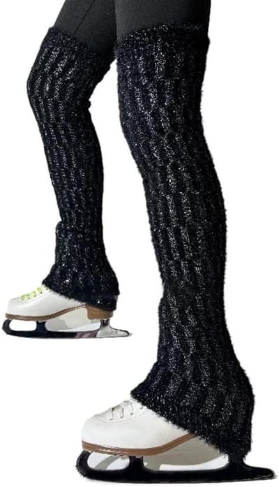 Lange Skatesokken - Schaats Beenwarmers - IJsbaan Opwarmen - Fleece Voering - 45 cm Lengte - Paars