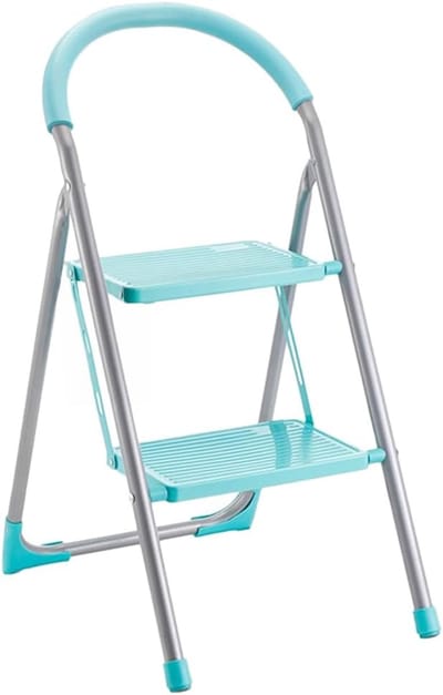 Trapladder - Vouwladder - Klusjes Thuis - Inklapbaar Lichtgewicht - 2 of 3 Treden