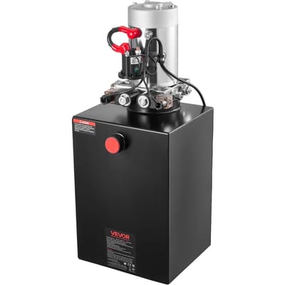 Unité de Puissance Hydraulique 20 L, Pompe pour Remorque Benne à Double Effet, Pression de Secours Max. 22 MPa & Débit 3,4 L/min, Pompe Hydraulique CC 12V avec Métal