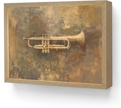 Wandlamp 40x30 cm - Oplaadbaar - Trompet - Geel - Muzikaal - Wandlampen binnen woonkamer - Slaapkamer lamp - Decoratieve nachtlamp - Vloerlamp draadloos