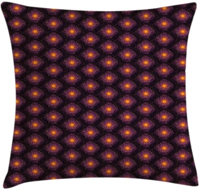 ABAKUHAUS Abstrakt Kussenhoes – Ronde, Vierkante en Spots – 50x50 cm – koksgrijs en Marigold