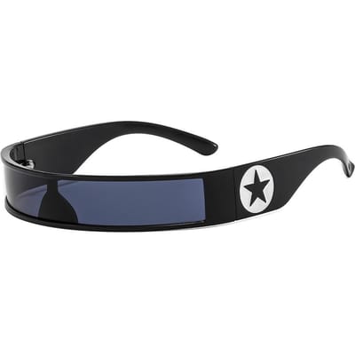 Lunettes de soleil Cyclope Étroit Futuristes Lunettes Laser UV400 Lunettes de soleil Personnalité Lunettes de Costume Lunettes Homme Luxe As shown in figure black