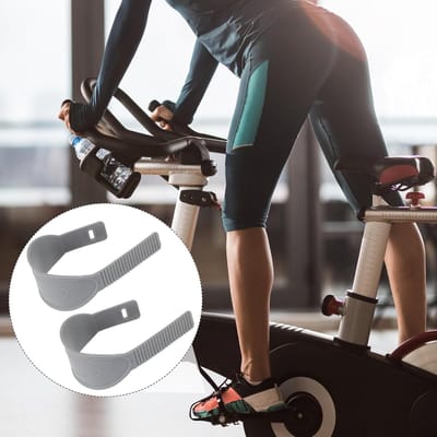Fiets Pedaalriemen - Voetriemen Hometrainer - Indoor Cycling - Verstelbare Lengte - 30x5.5x0.5cm - Donkergrijs