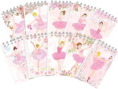 KZQ 10 Stuks Ballet Thema Draagbare Spiraal Notitieboekjes Mini Kladblok Dagboek voor Meisjes Verjaardag Cadeautjes School Beloningen