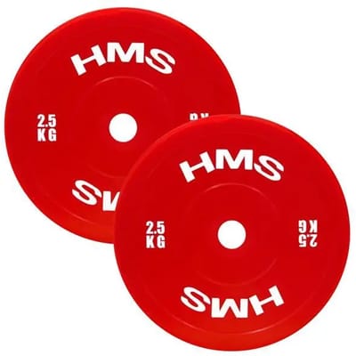HMS TPP02 Serie - Rode Halterschijven - 2 x 2,5 kg - PE Materiaal - Gewichtstolerantie +/- 1%