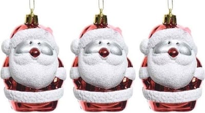 12x Kersthangers figuurtjes kerstman rood 8 cm - Kerstmannen thema kerstboomhangers