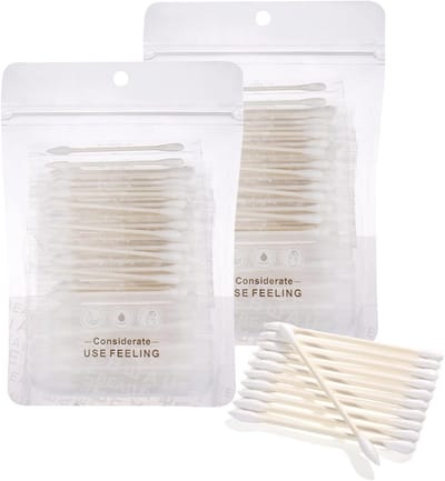 Wattenstaafjes - Katoen Applicators - Make-up en Reiniging - Individueel Verpakt - 200 Stuks - Wit