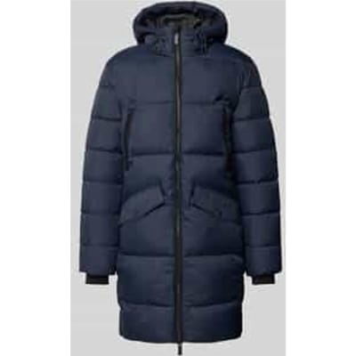 Regular fit gewatteerde lange jas met capuchon