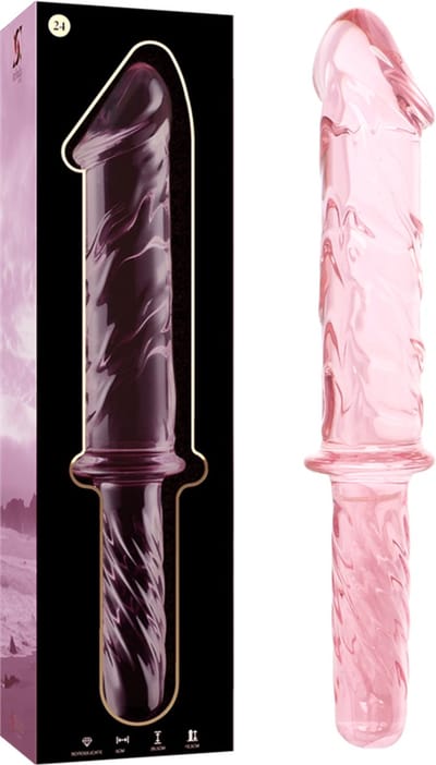 NEBULA SERIES BY IBIZA - MODEL 24 DILDO BOROSILICATE GLASS 28.5 X 5 CM PINK | SEX TOYS | DILDO | GLAZEN DILDO