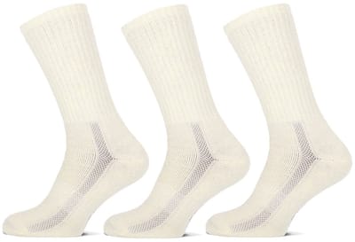 Basset Merinowollen Sokken - Comfort - 3 paar - Off White - Dames en Heren - Merino Wol - Maat 35/38