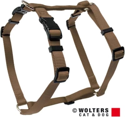 WOLTERS Cat & Dog Basic Harnas / Hondentuigje - Nylon - Nougat - XL - Borstomtrek 75 - 100 cm (GELIEVE ALVORENS BESTELLEN OPMETEN)