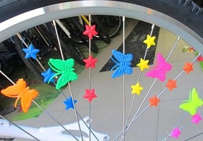 Okado Fiets Spaakkralen 25 stuks Multicolor – Gekleurde Spaakkralen met Vlinders en Vissen – Fietswiel Kralen voor Kinderfiets en Spaken