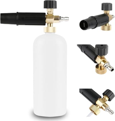 Verstelbare Foam Cannon voor Hogedrukreiniger - 1 Liter Schuimdispenser met 64mm 1/4" Aansluiting voor Auto Wassen en Reiniging