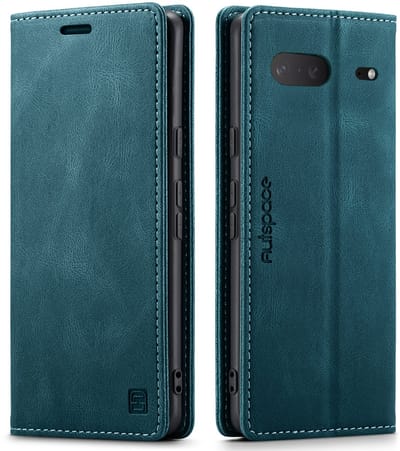 Luxe Flip Case met RFID Bescherming Kaarthouder en Magneetsluiting voor Google Pixel 9a _ Blauw