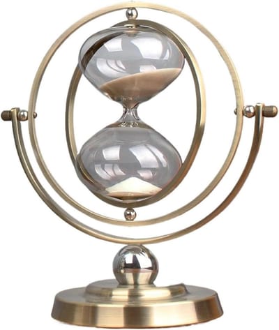 Zandloper Timer Decoratie Kantoor Desktop Roterend Drijfzand Ornament Verjaardag Voor Volwassenen (Globe Wit Zand)