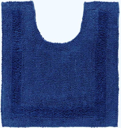 Homescapes toiletmat donkerblauw 50x55 cm gemaakt van 100% katoen