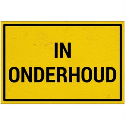 In onderhoud bord | Sign Again materiaal | 18 x 12 cm