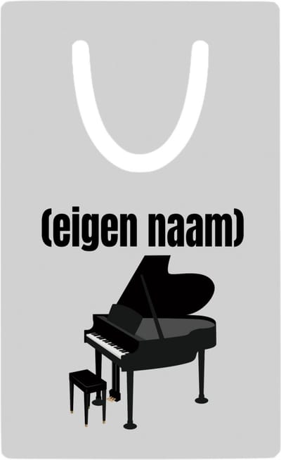 Hacebo® - piano met eigen naam metalen boekenlegger - Piano - muziek liefhebbers - iemand die houdt van piano spelen - verjaardag - cadeau - kado Bladwijzer boekenleggers - 7.6 cm x 5cm