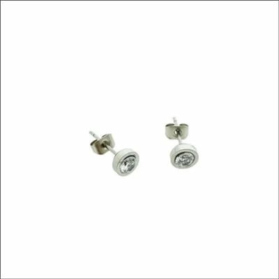 Aramat Jewels | Oorbellen | Oorstuds – Staal Zirkonia Transparant Zilverkleur (6mm) | | | |6mm | Staal | Kinderen, Volwassenen | Verkleurd niet