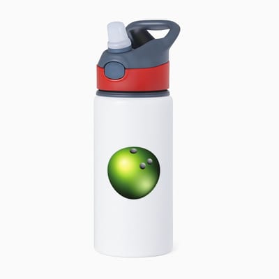 Hacebo® - Bowlingbal waterfles met rietje rood - Bowlen - Bowlers - sport - bal - cadeau - water fles - 650ML