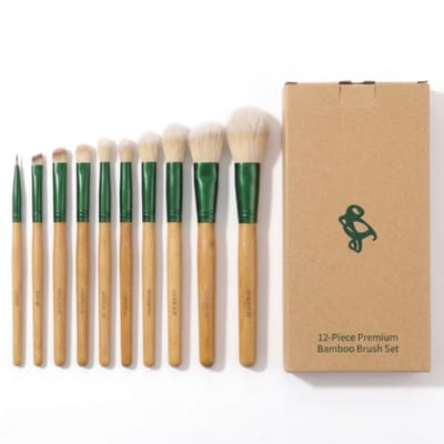 10-Delige Make-up Borstel Set, 10 Stuks Houten Handvat Make-up Gezichtsborstelset voor Stichting Markeer Blush Wenkbrauwen Mengen, Synthetische Haren, Blauw