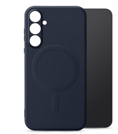 My Style Hoesje geschikt voor Samsung Galaxy S26 MagSafe Telefoonhoesje Flexibel TPU | My Style Protective Flex Backcover | Geschikt voor MagSafe | Geschikt voor Draadloos Opladen met Magnetische Ring | Geschikt voor MagSafe Case - Midnight Blue |