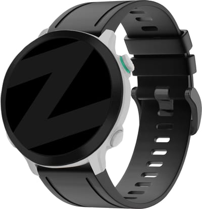 Bandz siliconen band met gesp geschikt voor Garmin Fenix 5s (Plus) / 6s (Pro) / 7s (Pro - Sapphire - Solar) / Fenix 8 - 43mm - Hoogwaardig siliconen materiaal smartwatch bandje - Silicone bandje met gespsluiting - zwart
