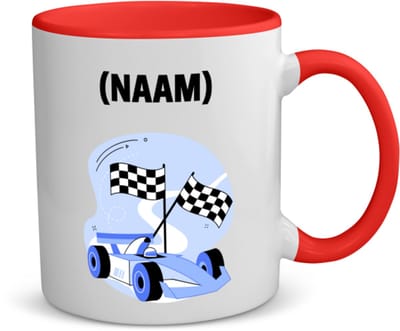 Akyol - formule 1 met eigen naam koffiemok - theemok - rood - Auto rijden - auto liefhebbers - autosport - 350 ML inhoud
