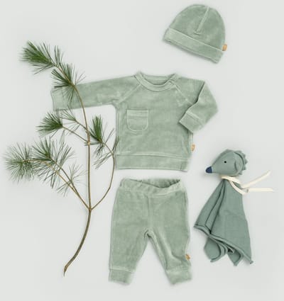 Fresk - Wikkelvestje Velours forest green 6-12M