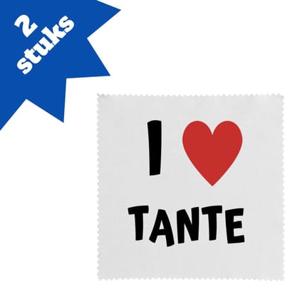 Akyol - i love tante brillendoekjes - Tante - de liefste tante - verjaardag - cadeautje voor tante - tante artikelen - kado - geschenk - 17,8 bij 17,8 cm - 2 stuks