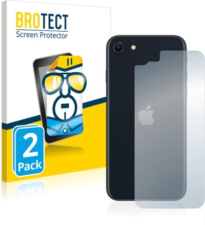 BROTECT - Screenprotector voor Apple iPhone SE 3 2022 (Achterkant) - Folie Beschermfolie transparant 2 Stuks