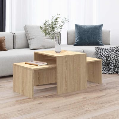 vidaXL - Salontafelset - 100x48x40 - cm - bewerkt - hout - sonoma - eikenkleurig