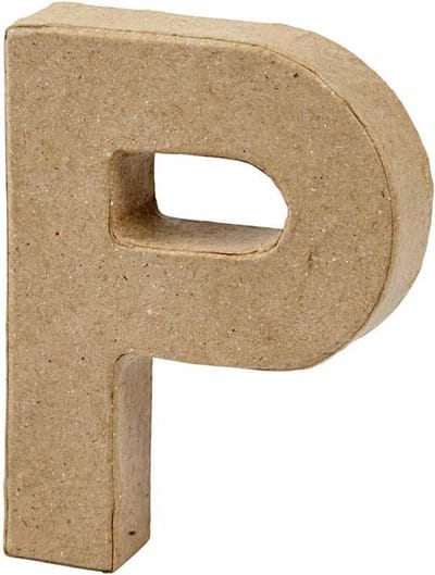 Letter, P, H: 10 cm, B: 7,7 cm, dikte 1,7 cm, 1 stuk