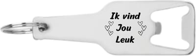 Akyol - ik vind jou leuk flesopener - Liefde - vriend of vriendin - liefde - leuke kado voor je vriend om te geven - relatie - 105 x 25mm