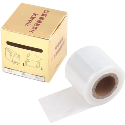 1 rol van 42 mm * 200 m transparante wegwerpfolie voor semi-permanente make-up, geschikt voor wenkbrauw-/eyeliner-/liptatoeages of microblading. beige