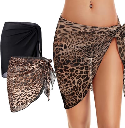 Dailygoods- Wikkelrok Elegante Chiffon - 2 Stuks - Pareo Strandjurk - Bikini-Cover - Lichtgewicht - Ademend Materiaal
