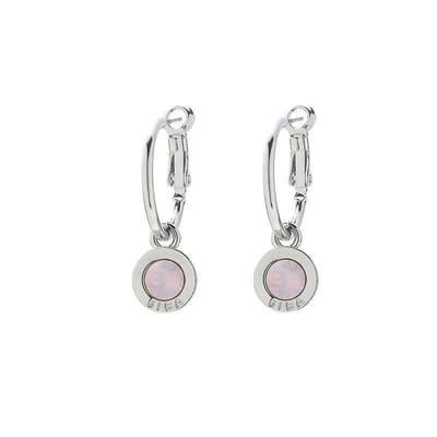 Biba Oorhangers Zilver met gekleurde steen Groot Rose Water Opal