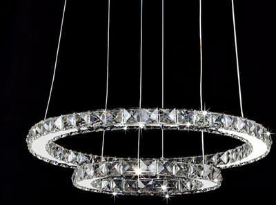 Ring Hanglamp Crystal 2 delen diam, 50/29 cm incl LED verlichting - Scaldare Monreale