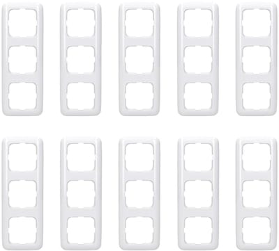 Afdekramen 3-voudig - Wandcontactdoos frame - Elektrische installatie - Tijdloos universeel design - 10 stuks - Alpinewit