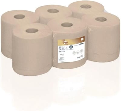 Poetsrol Midi - Keukenrol Toiletpapier - Huishoudelijk Gebruik - 2-laags Papier - 6 x 150 meter - Wit