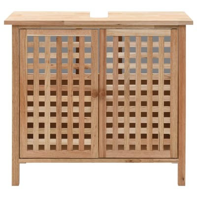 vidaXL - Wastafelkast - 66x29x61 - cm - massief - walnotenhout