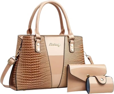 Bovista Handtas Dames - Schoudertas - School - Shopper - Schooltas - Werktas - 3-Delige Set - Khaki