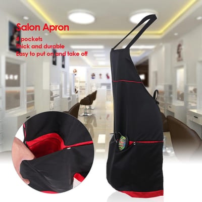 Bestauty Tablier de Salon Cape de Coiffure pour Barbier Cheveux Tissu Coupe Teinture Cape pour Coiffeur Noir noir