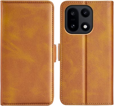 MobyDefend Hoesje - Geschikt voor OnePlus 15 - Luxe Wallet Book Case (Sluiting Zijkant) - Lichtbruin