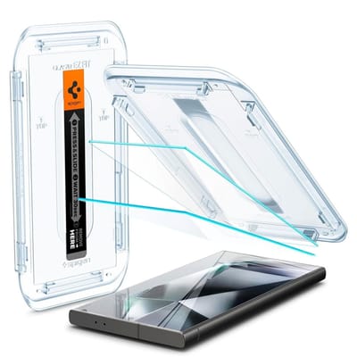 Spigen GLAStR EZ Fit Screenprotector 2 Pack + Applicator voor de Samsung Galaxy S24 Ultra