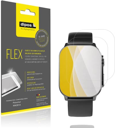 dipos – 2x Beschermfolie geschikt voor Poounur KW281A | 3D Full Cover Screenprotector | 100% Passend