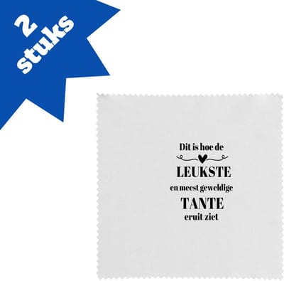Akyol - dit is hoe de leukste en meest geweldigste tante eruit ziet brillendoekjes - Tante - meest leukste tante - verjaardag - cadeautje voor tante - tante artikelen - kado - geschenk - 17,8 bij 17,8 cm - 2 stuks