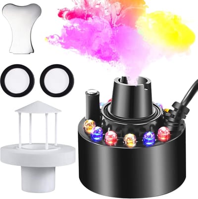 Ultrasone Vernevelaar - Mistmaker Luchtbevochtiger - Decoratieve Mist Creëren - 12 LED Kleurlichten - Mini Formaat - Zwart