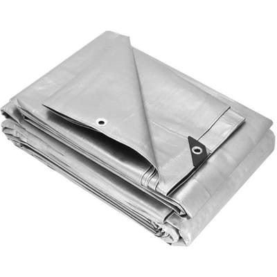 Springos Afdekzeil | Dekzeil | Zeildoek | Waterdicht | PVC | 6 x 8 m | 130 g/m2 | Grijs