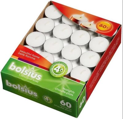 60 stuks Bolsius Waxinelichtjes met Cup 4 uur